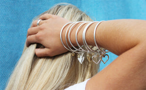 Silver Charm Bangles