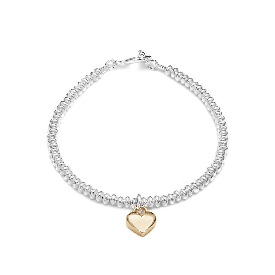 Beaded Bracelet With Gold Heart