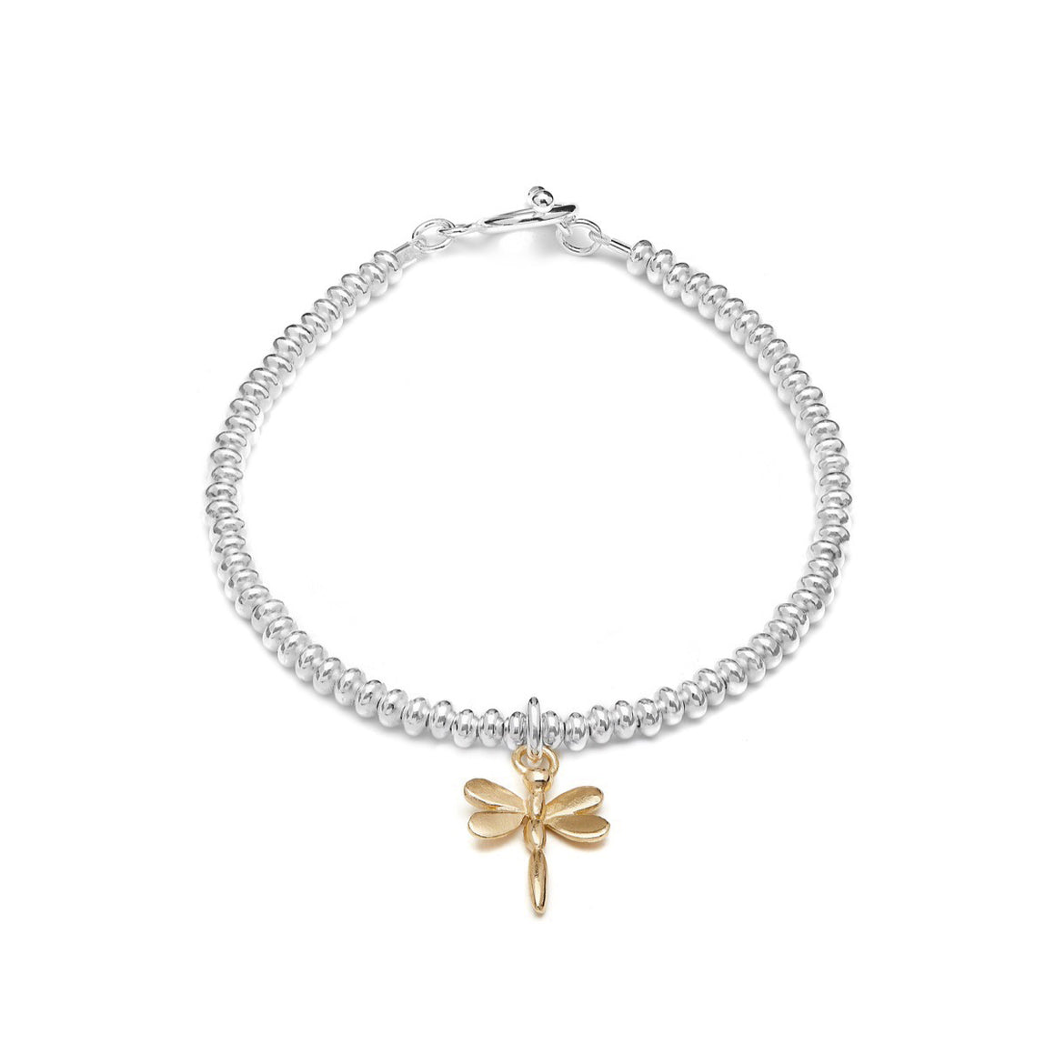 Beaded Bracelet With Gold Dragonfly