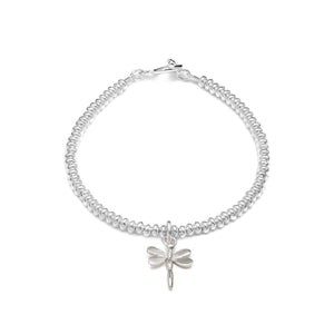 Beaded Bracelet With Silver Dragonfly