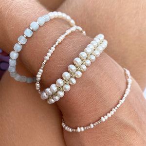Aquamarine And Pearl Bracelet