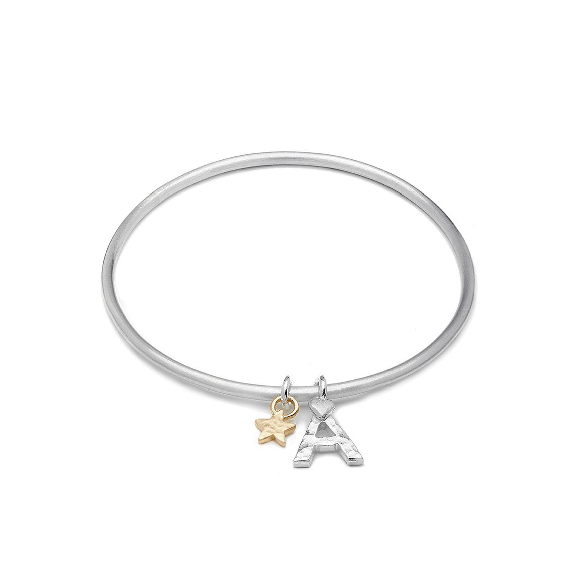 Sienna Bangle With Letter Charm And Gold Star