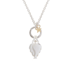 Silver And Gold Angel Wing Necklace