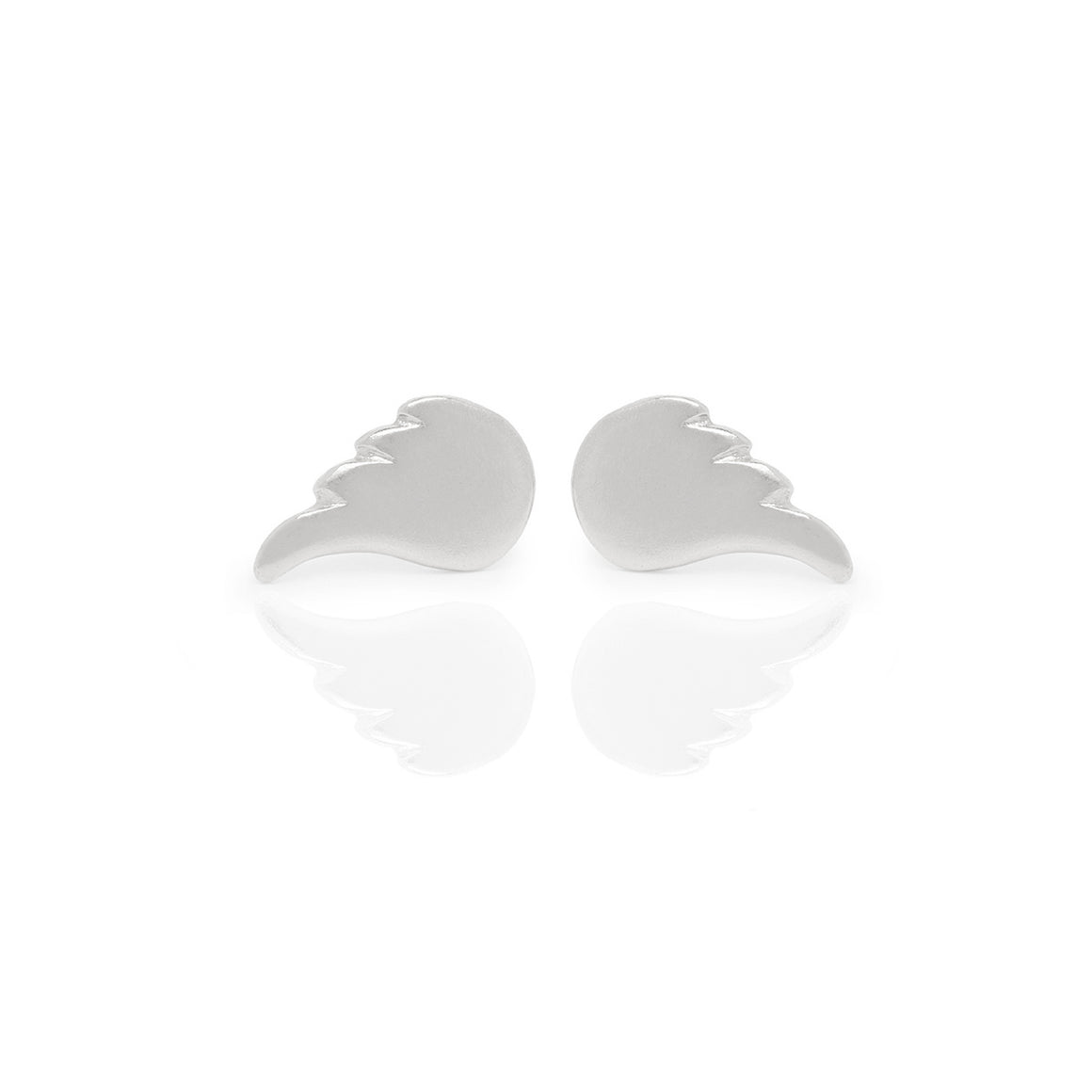 Silver Baby Angel Wing Studs