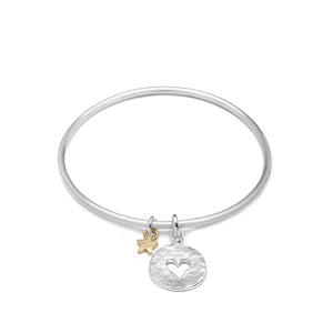 Sienna Bangle With Heart Disc And Gold Star