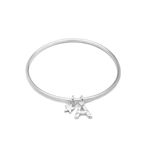 Sienna Bangle With Letter Charm And Star