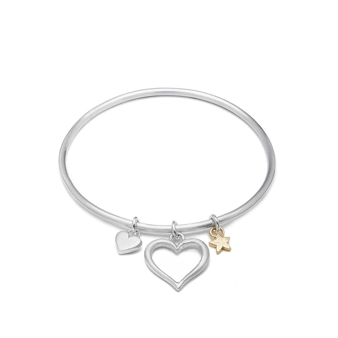 Sienna Bangle With Heart Charms And Star