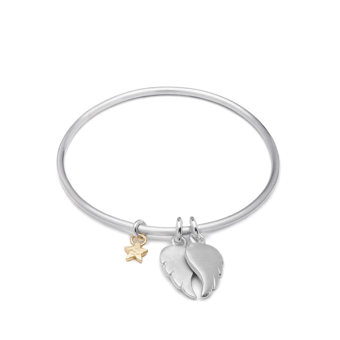 Sienna Bangle With Angel Wings And Gold Star