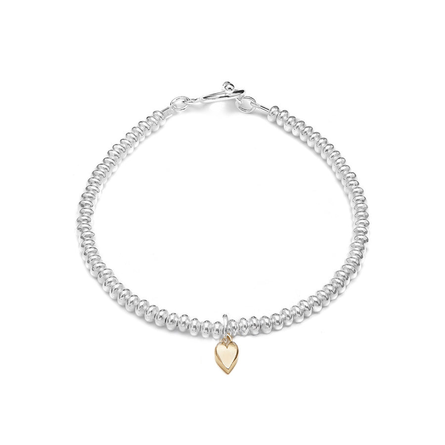 Beaded Bracelet With Gold Tiny Heart