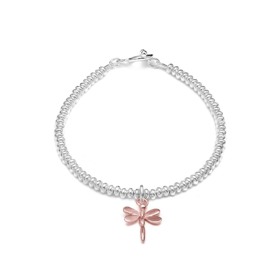 Beaded Bracelet With Rose Gold Dragonfly