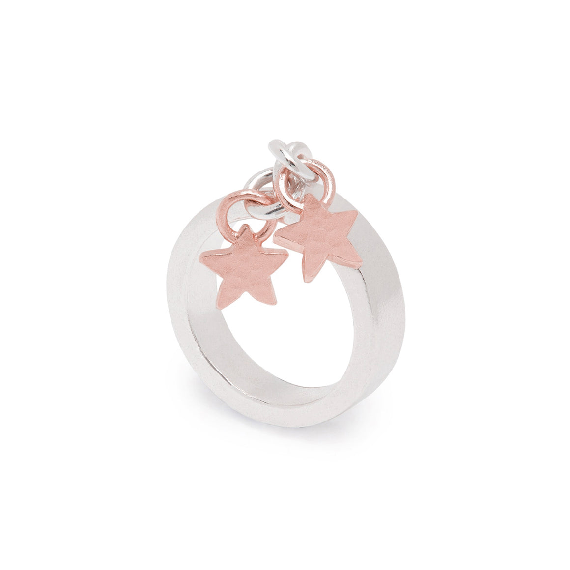 Stella Charm Ring With Rose Gold Stars
