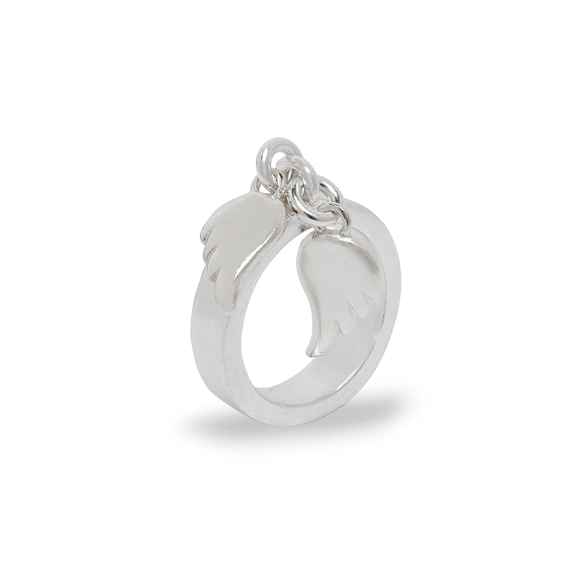 Stella Charm Ring With Silver Angel Wings