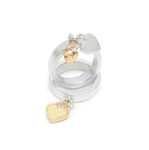 Stella Charm Ring With A Single Gold Heart