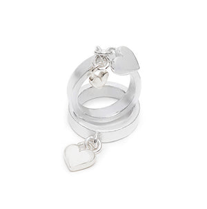Stella Charm Ring With A Single Silver Heart