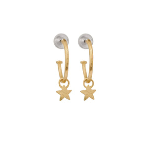 Gold Hoop Earrings With Stars