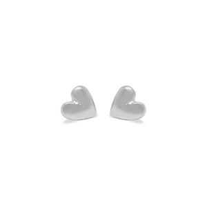 Silver Baby Heart Studs