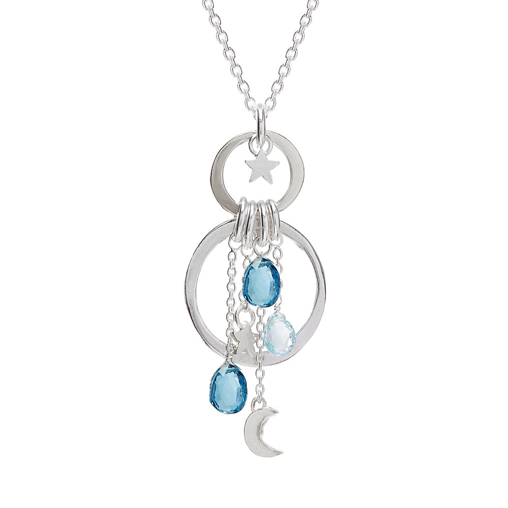Luna Necklace With Blue Topaz