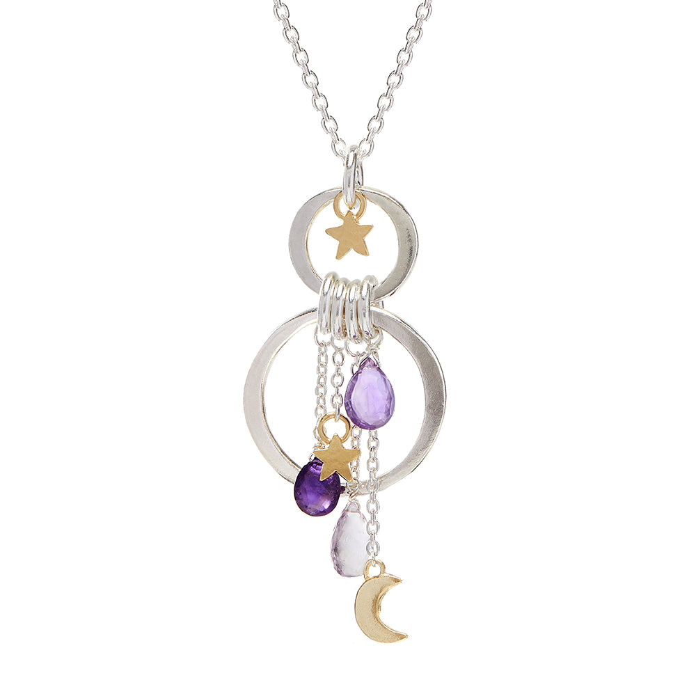 Luna Necklace With Gold And Amethyst
