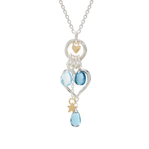 Open Heart Necklace With London Blue Topaz