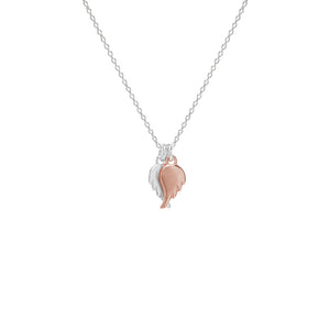 Rose Gold And Silver Baby Angel Wing Necklace