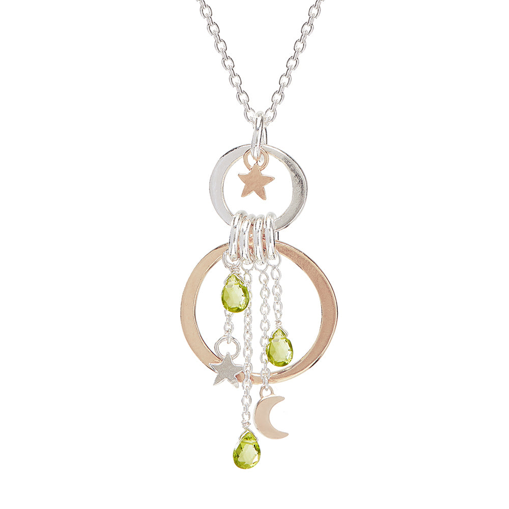 Luna Necklace With Rose Gold And Peridot