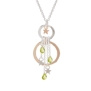 Luna Necklace With Rose Gold And Peridot