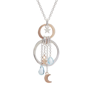 Luna Necklace With Rose Gold Star And Moon