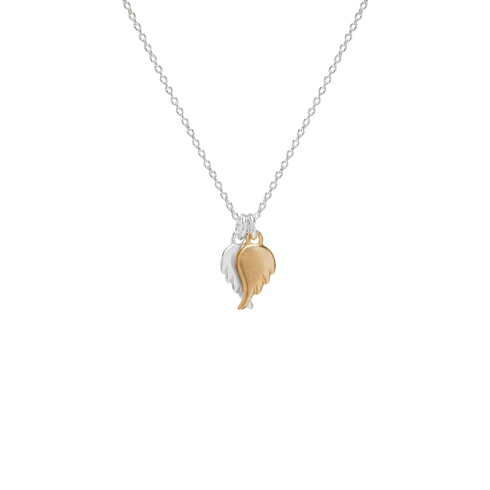 Silver And Gold Baby Angel Wing Necklace