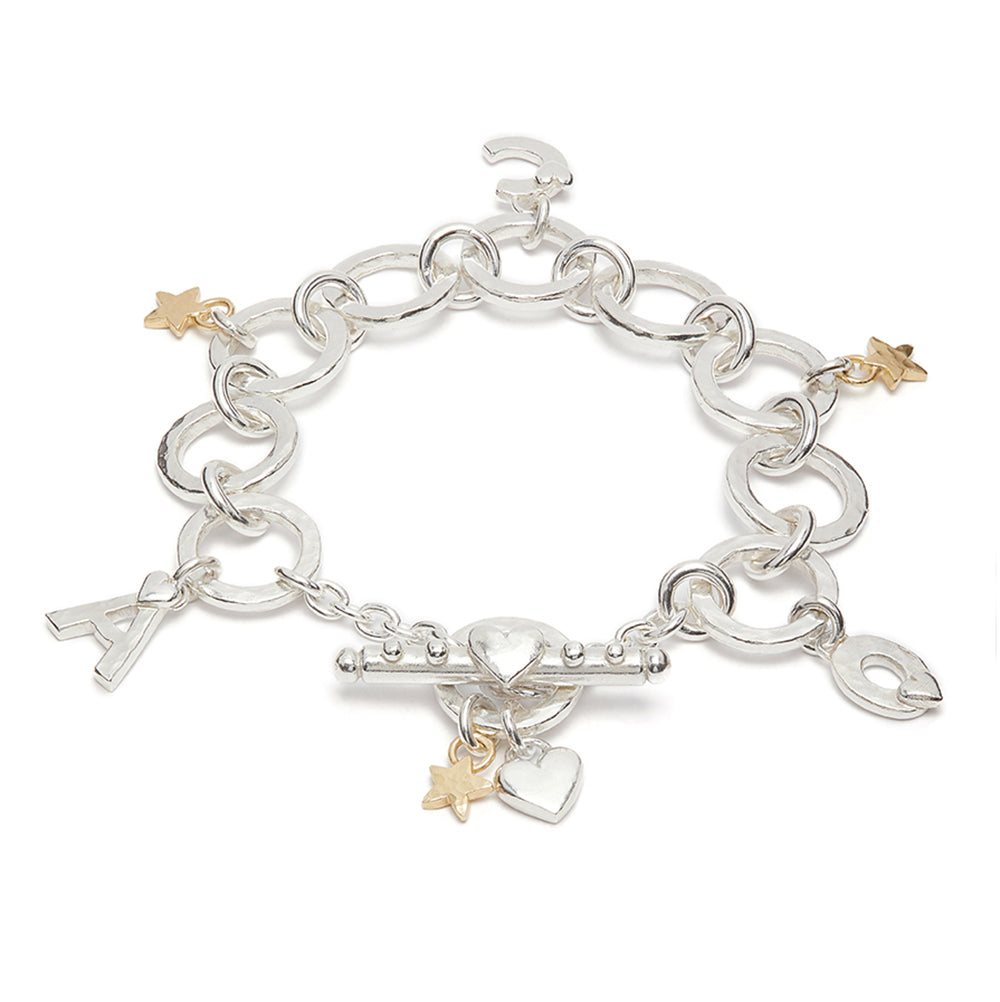 Eva Charm Bracelet With Initials And Stars