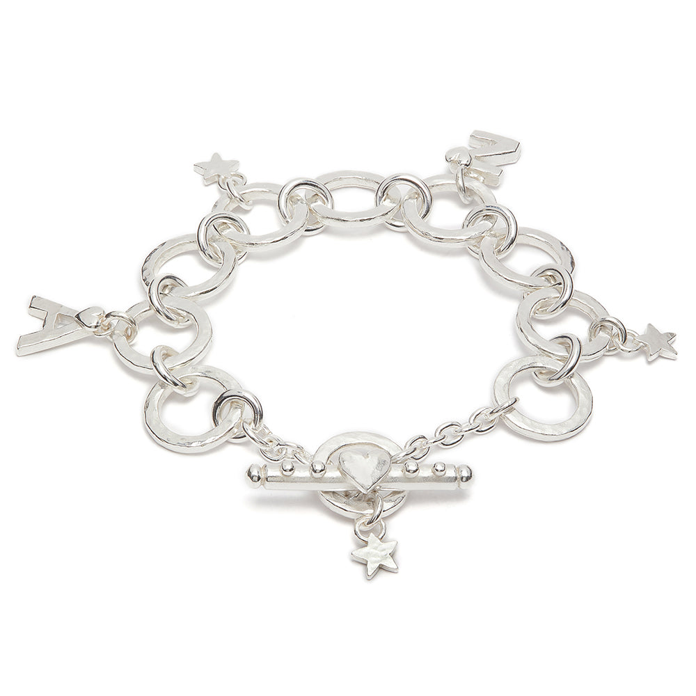 Eva Charm Bracelet With Initials And Stars