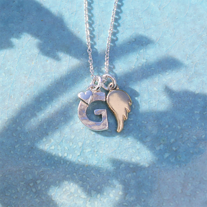Initial G Necklace With Gold Heart