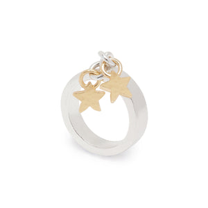 Stella Charm Ring With Gold Stars