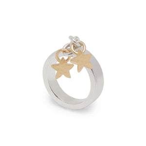 Stella Charm Ring With Gold Stars